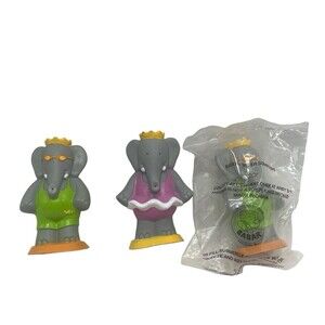 Arby's Kids Happy Meal Toy 1992 Babar The Elephant Water Squirter LOT of 3